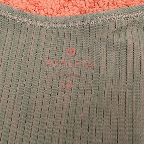 Athleta shadow stripe chi mint green T-shirt women’s plus size 1X - Picture 4 of 7